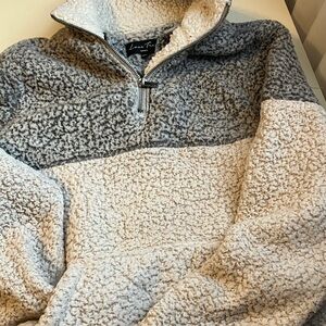 Love Tree Gray and Cream Zip-Up Sweater